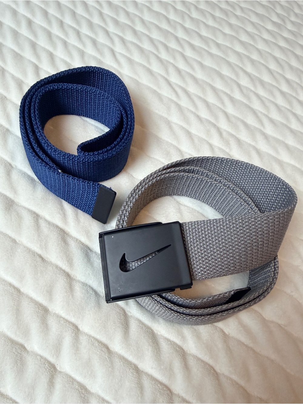 Nike Men's Golf Web Belt Duo - Navy and Gray 2 in 1 Interchangeable Strap